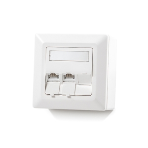 Keline, zásuvka Modulo 50  3xRJ45 cat.5E UTP TL 80x80mm bílá šikmá oblá s dvířky