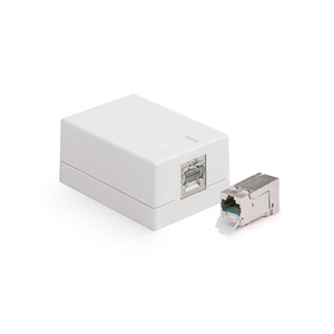 Keline, zásuvka Kompakt Box 1xRJ45 Cat.6<sub>A</sub> ISO HD STP na omítku bílá