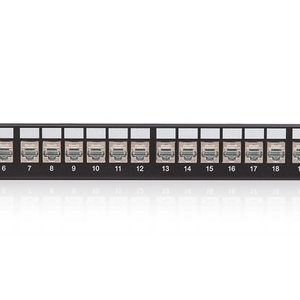 Keline, 10G patch panel MODULO 24xRJ45 HD Cat.6<sub>A</sub> ISO STP 1U černý - beznástrojový