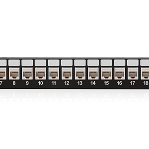 Keline, patch panel 24xRJ45 Cat.5E UTP 1U černý