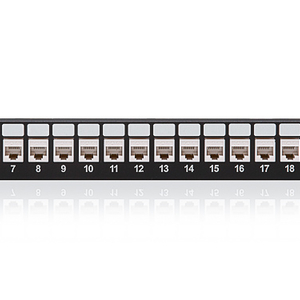 Keline, patch panel 24xRJ45 Cat.6 UTP 1U černý