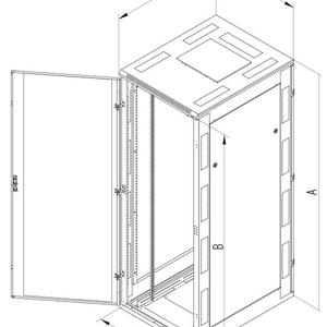 Triton, 19' rozvaděč stojanový datový 800x800 dv. 80%-6mm,zad.dv.dvoukřídlé 80%-6mm
