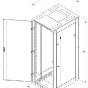 Triton, 19' rozvaděč stojanový datový 800x1000 dv. 80%-6mm,zad.dv.dvoukřídlé 80%-6mm