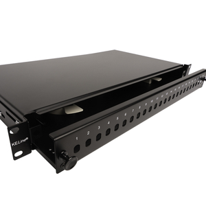 Keline, optická vana výsuvná s čelem pro 24 x ST adaptér 19“ 1U černá