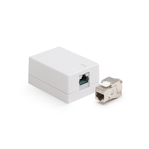 Keline, zásuvka Kompakt Box  1xRJ45 Cat.6<sub>A</sub> ISO STP na omítku bílá