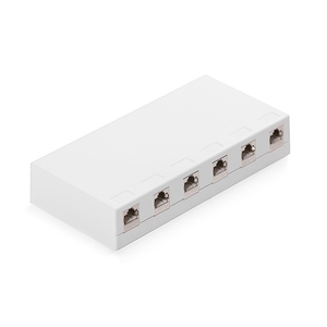 Keline, zásuvka Kompakt Box 6xRJ45 Cat.6<sub>A</sub> ISO STP na omítku bílá