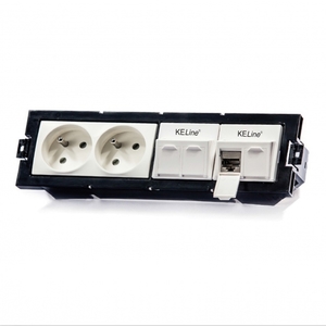 Keline, antibakteriální zásuvka Modulo 45  2xRJ45 cat.5E STP TL 45x45mm