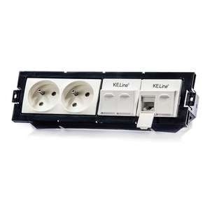 Keline, antibakteriální zásuvka Modulo 45  2xRJ45 cat.5E UTP TL 45x45mm