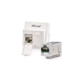 Keline, antibakteriální zásuvka Modulo 45  2xRJ45 cat.6<sub>A</sub> ISO HD STP 45x45mm