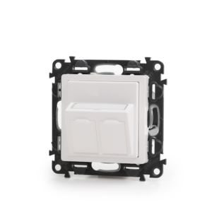 Keline, zásuvka Legrand Valena<sup>TM</sup> Life pro 2xRJ45 cat.6<sub>A</sub> ISO STP  45x45mm bílá