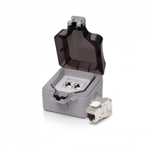 Keline, zásuvka IP66 pro 2xRJ45 cat.6A EA STP na omítku