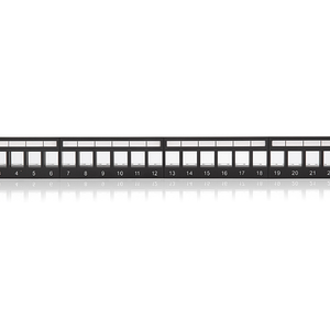 Keline, modulární patch panel neosazený pro 24xRJ45 1U černý