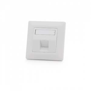 Keline, zásuvka Modulo 50  1xRJ45 cat.6 UTP TL 80x80mm bílá šikmá s dvířky