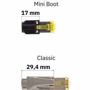 Keline, 10G Mini Boot patch kabel Cat.6<sub>A</sub> STP LSOH šedý