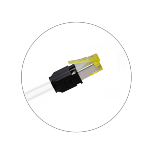 Keline, 10G Mini Boot patch kabel Cat.6<sub>A</sub> STP LSOH bílý