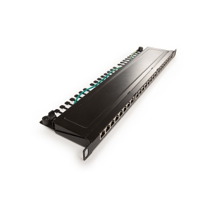 Keline, HD patch panel KOMPAKT 24xRJ45 Cat.5E STP 0,5U černý