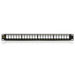 Keline, modulární patch panel MODULO neosazený pro 24xRJ45 1U černý