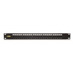 Keline, patch panel KOMPAKT 25xRJ45 Cat.3 UTP 1U černý