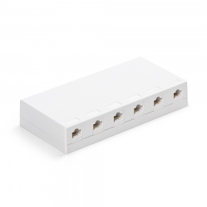 Keline, zásuvka Kompakt Box 6xRJ45 Cat.6 UTP TL na omítku bílá