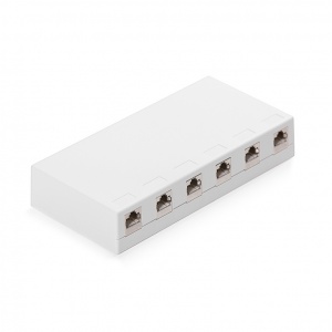Keline, zásuvka Kompakt Box 6xRJ45 Cat.5E STP TL na omítku bílá