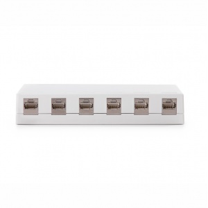 Keline, zásuvka Kompakt Box pro 6xRJ45 na omítku bílá