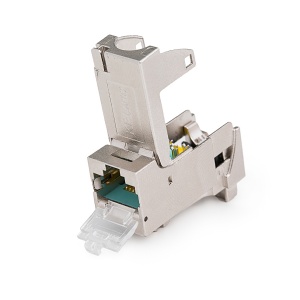 Keline, 10G HD keystone modul 1xRJ45 Cat.6<sub>A</sub> ISO STP - beznástrojový