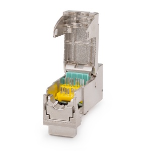 Keline, 10G HD keystone modul 1xRJ45 Cat.6<sub>A</sub> ISO STP - beznástrojový