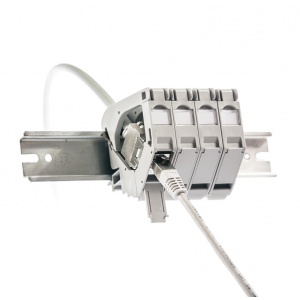 Keline, zásuvka na DIN lištu cat.6<sub>A</sub> HD 1xRJ45/s šedá