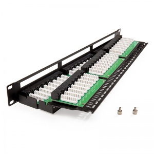 Keline, HD patch panel KOMPAKT 48xRJ45 Cat.5E UTP 1U černý