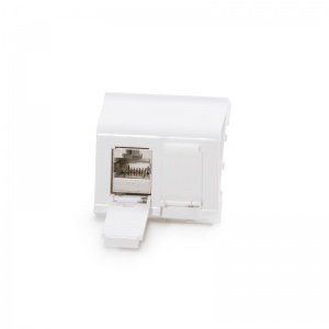 Keline, zásuvka Modulo 45 pro 2xRJ45 45x45mm bílá šikmá oblá s dvířky