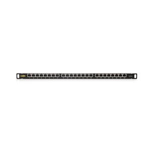Keline, HD patch panel KOMPAKT 24xRJ45 Cat.6 STP 0,5U černý