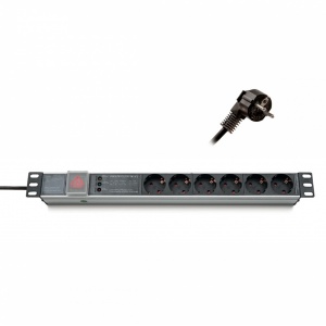 Rozvodný panel 19”, 6 x 230V, Schuko